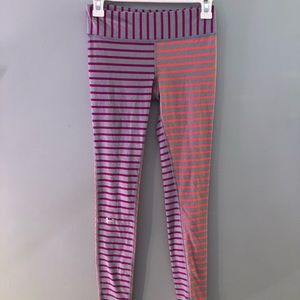 Underarmour Pink/Purple/Grey Stripped Leggings